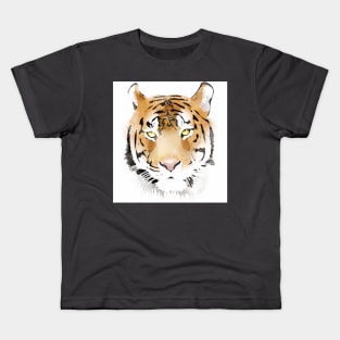 Tiger Head Watercolor Pattern Kids T-Shirt